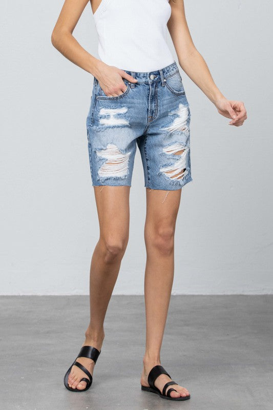 Distressed Premium Bermuda Shorts - steven wick