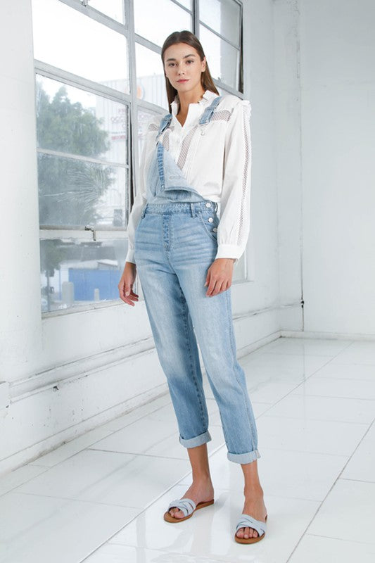 Pocket Detail Denim Overall Jumpsuit - steven wick