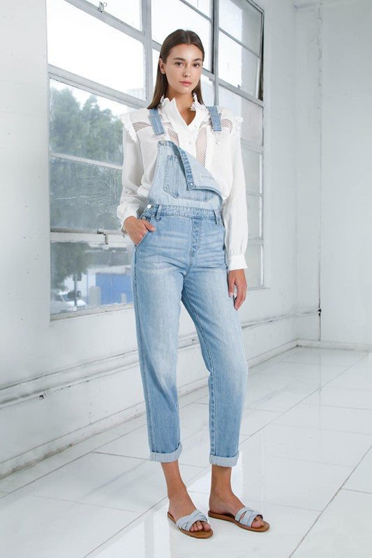 Pocket Detail Denim Overall Jumpsuit - steven wick