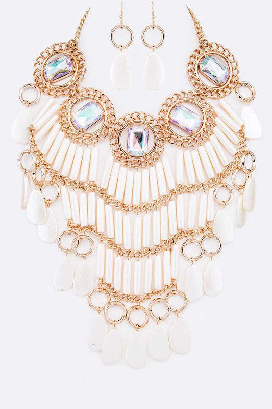 Crystal Statement Head Turner Necklace Set - steven wick