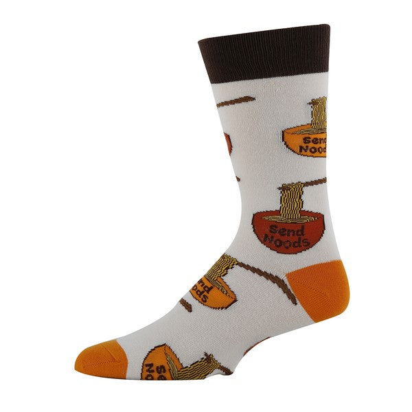 Send Noods - Men's Cotton Crew Funny Socks - steven wick