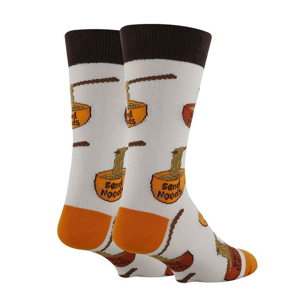 Send Noods - Men's Cotton Crew Funny Socks - steven wick