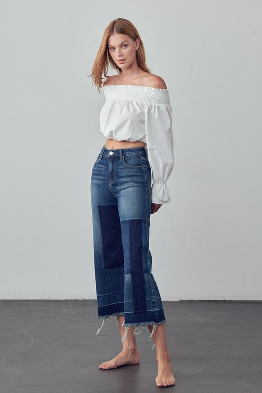 Mid Rise Crop Flare Jeans - steven wick