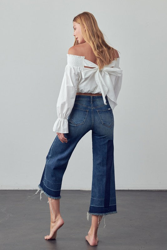 Mid Rise Crop Flare Jeans - steven wick