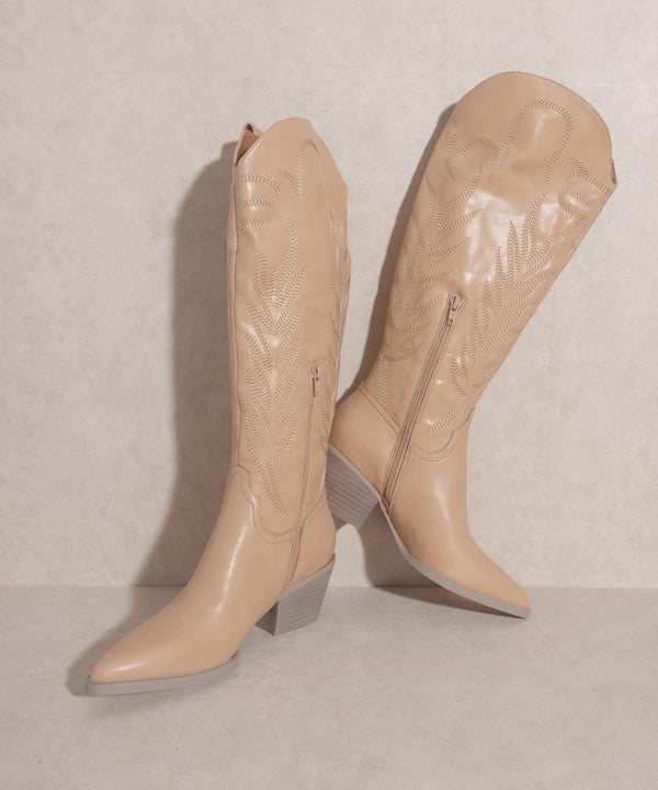Western Cowboy Embroidered Stitched Tall Boot - steven wick