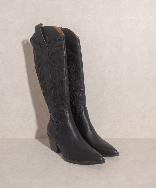 Western Cowboy Embroidered Stitched Tall Boot - steven wick