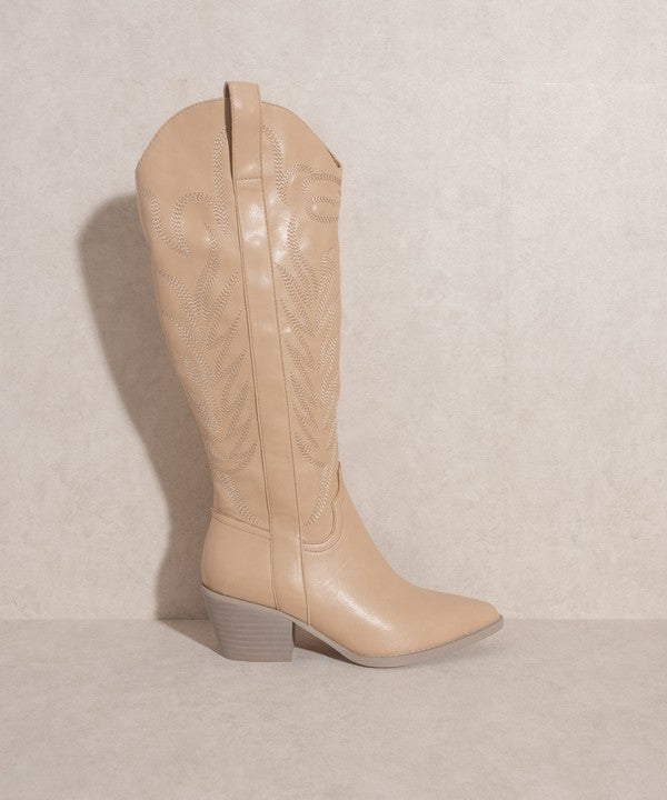 Western Cowboy Embroidered Stitched Tall Boot - steven wick