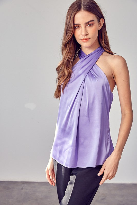 Cross Neck Sleeveless Top - steven wick