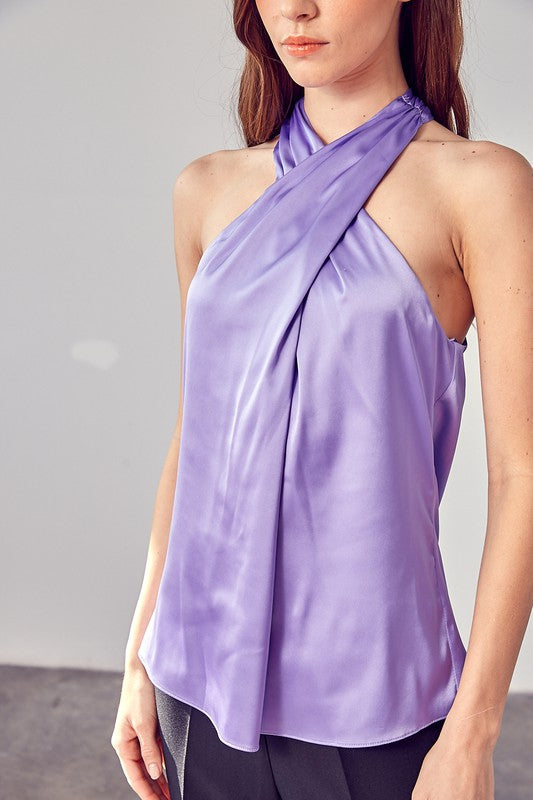 Cross Neck Sleeveless Top - steven wick