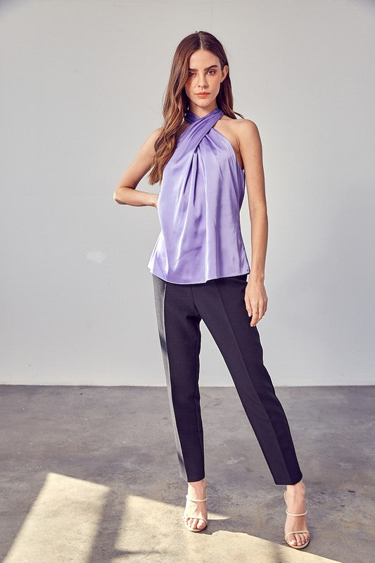 Cross Neck Sleeveless Top - steven wick