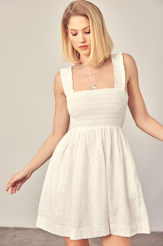 Smocked Ruffle Detail Dress - steven wick