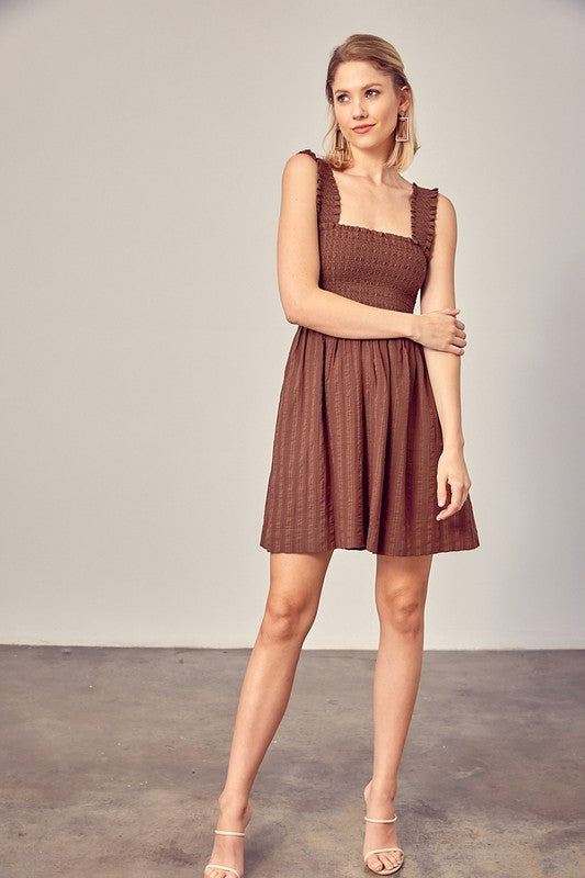 Smocked Ruffle Detail Dress - steven wick