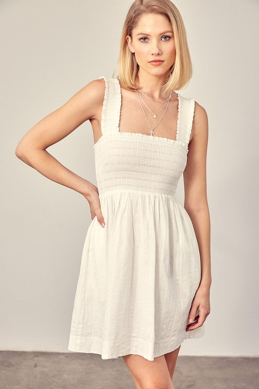 Smocked Ruffle Detail Dress - steven wick