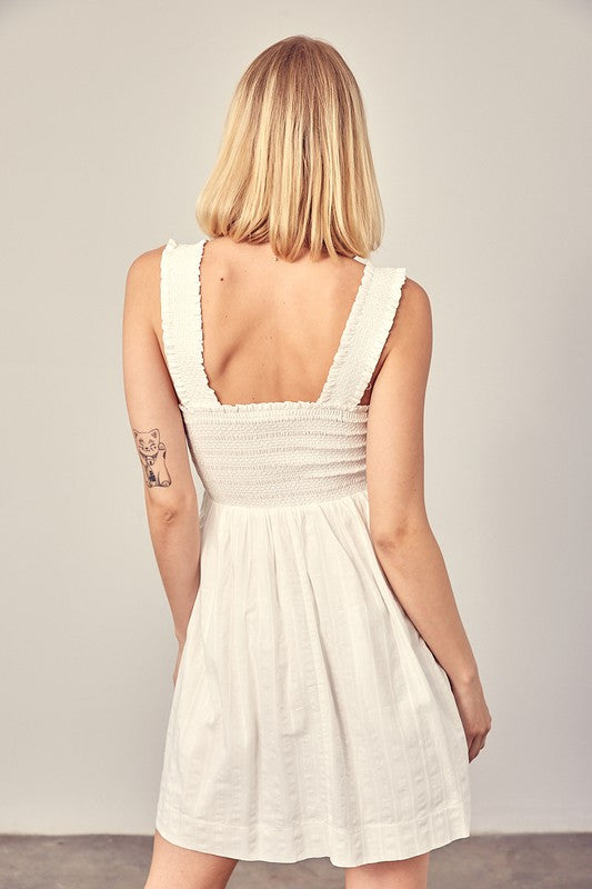Smocked Ruffle Detail Dress - steven wick