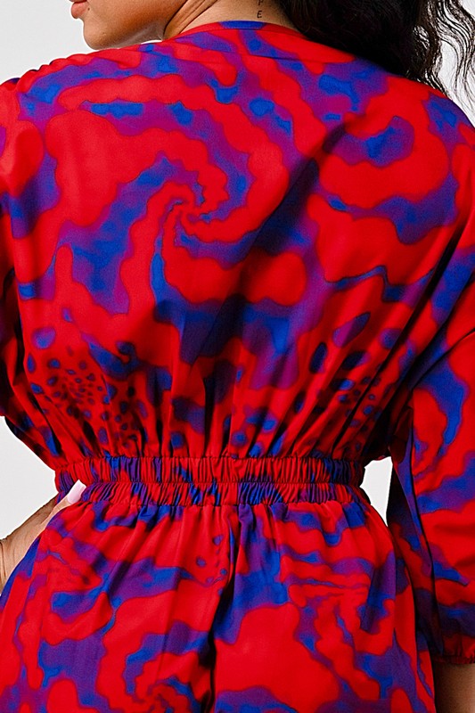 Quarter Sleeve Two-Toned Amy Romper - steven wick