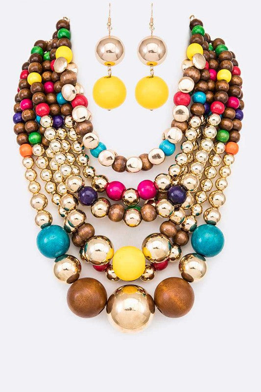 Mix Pearls Statement Layer Necklace Set - steven wick
