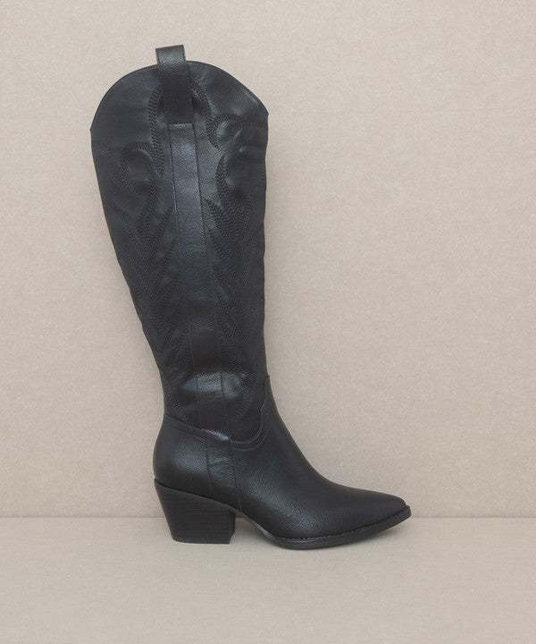 Western Cowboy Embroidered Stitched Tall Boot - steven wick