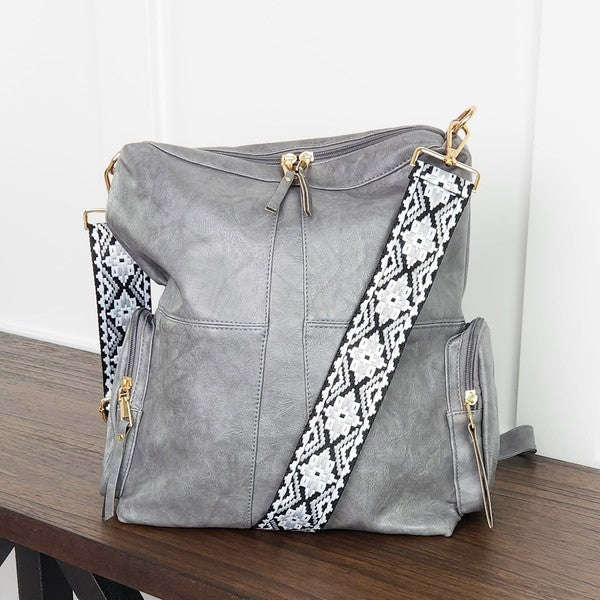 Charis Convertible Vegan Leather Backpack 2 Straps - steven wick