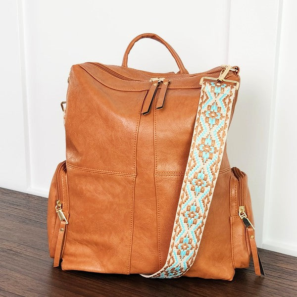 Charis Convertible Vegan Leather Backpack 2 Straps - steven wick
