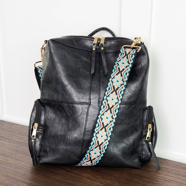 Charis Convertible Vegan Leather Backpack 2 Straps - steven wick