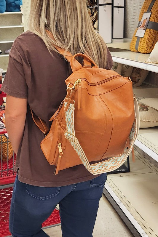 Charis Convertible Vegan Leather Backpack 2 Straps - steven wick