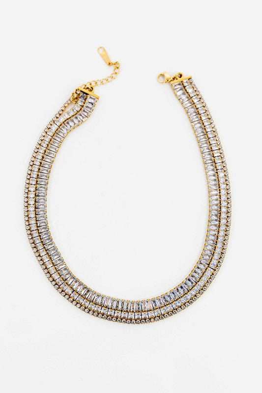 Multistrand Layered Tennis Necklace - steven wick