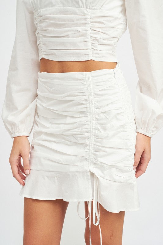Ruched High Waisted Mini Skirt - steven wick