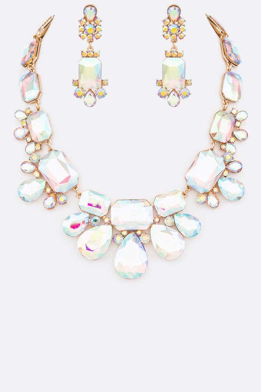 Mix Crystal Statement Necklace Set - steven wick