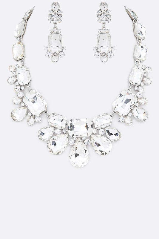 Mix Crystal Statement Necklace Set - steven wick