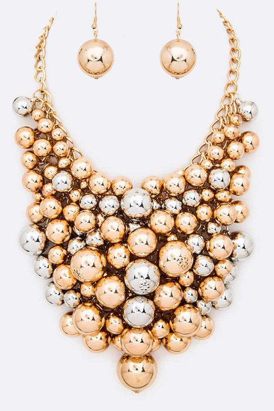 Mix Beads Statement Necklace Set - steven wick