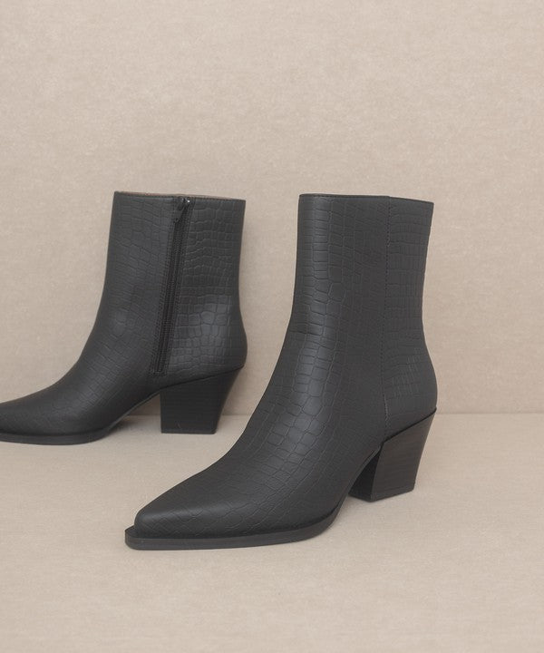 Miley Alligator Print Booties - steven wick