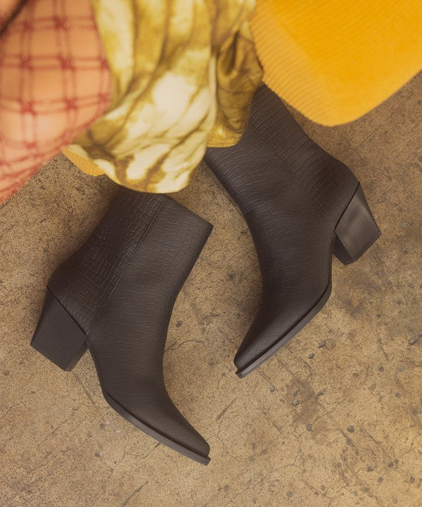 Miley Alligator Print Booties - steven wick