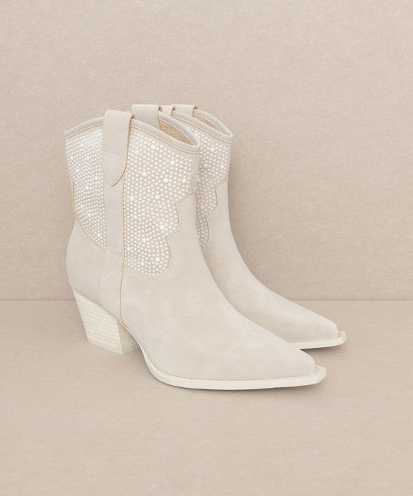 Cannes Pearl Studded Western Boots - steven wick