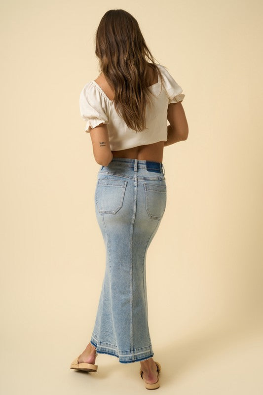 MERMAID MAXI DENIM SKIRT - steven wick