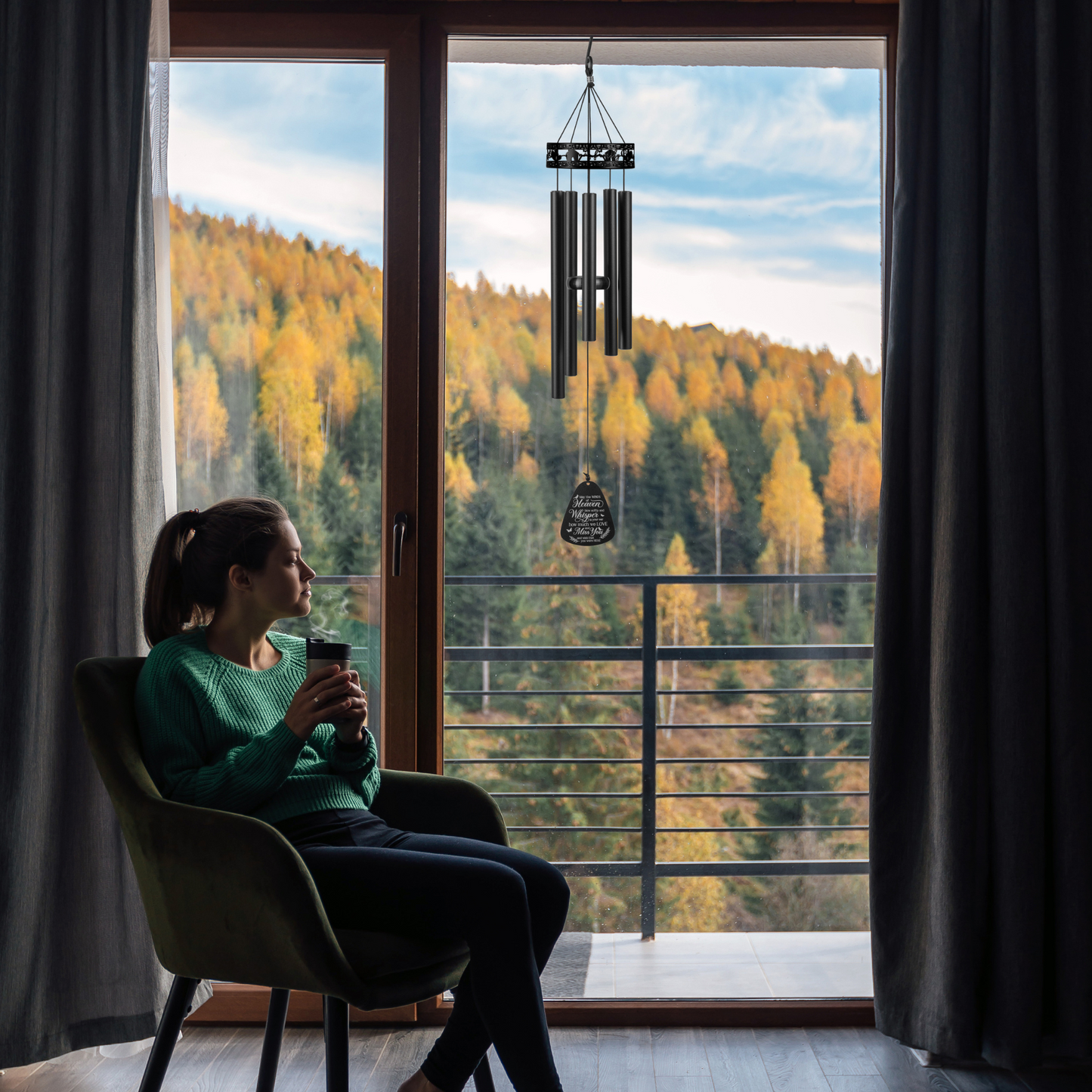 Memorial Serenity Family-Love Wind Chimes, Thoughtful Gift For Special Occasions or Reflections 34” - steven wick