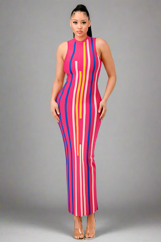 Sleeveless Sunset Boulevard Bodycon Dress - steven wick