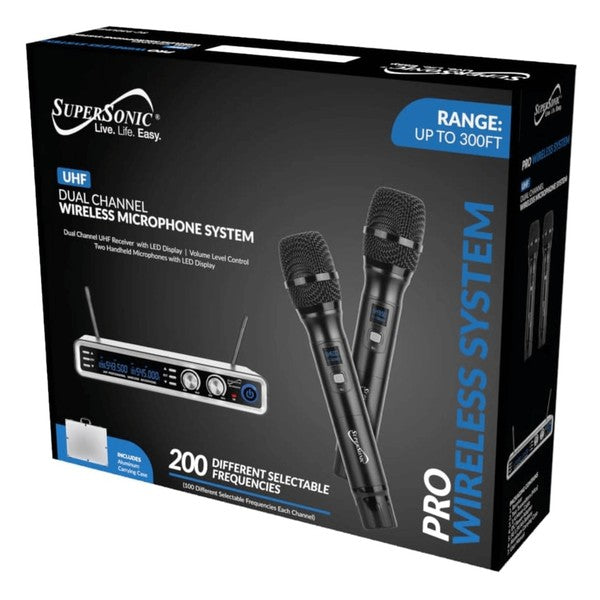 Supersonic UHF Dual Channel Wireless Microphone - steven wick