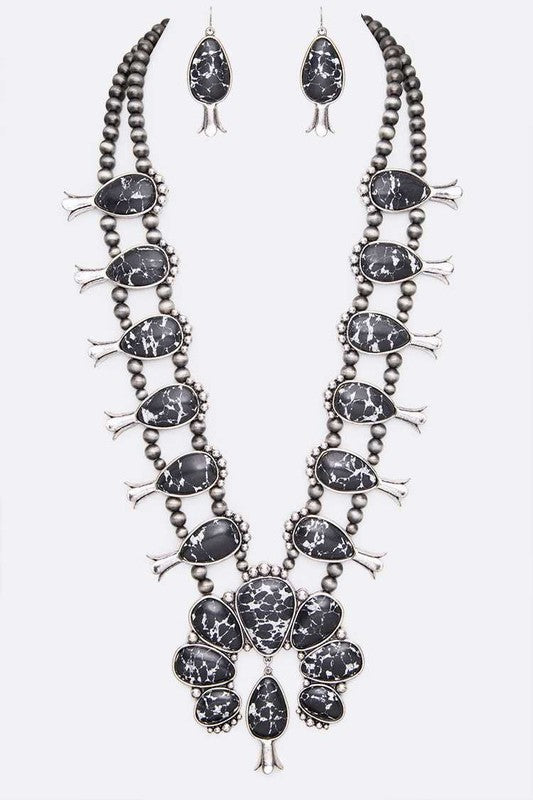 Squash Blossom Statement Western Necklace Set - steven wick