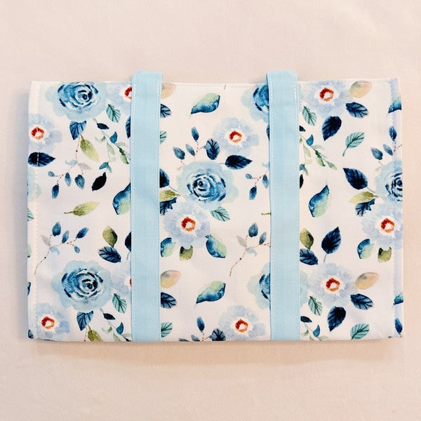 Bloom Blue Floral Couture Tote - steven wick