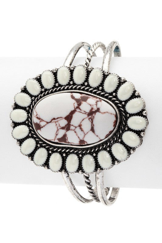 Oversize Oval Stone Western Bangle - steven wick