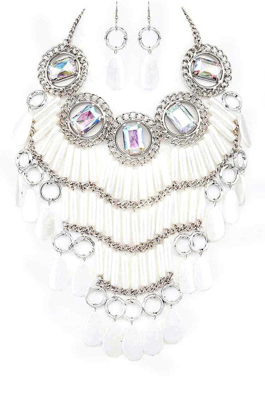 Crystal Statement Head Turner Necklace Set - steven wick