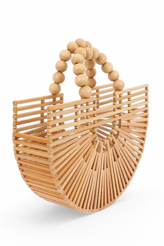 Bamboo Structure Half Circle Clutch Bag - steven wick
