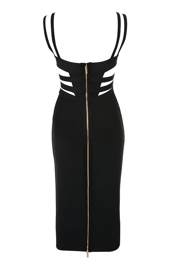 Anne Turner Black Bandage Belted Dress - steven wick