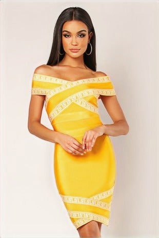 Naya Off The Shoulder Bandage Dress - steven wick