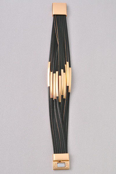 Gold Multi Row Magnetic Bracelet - steven wick