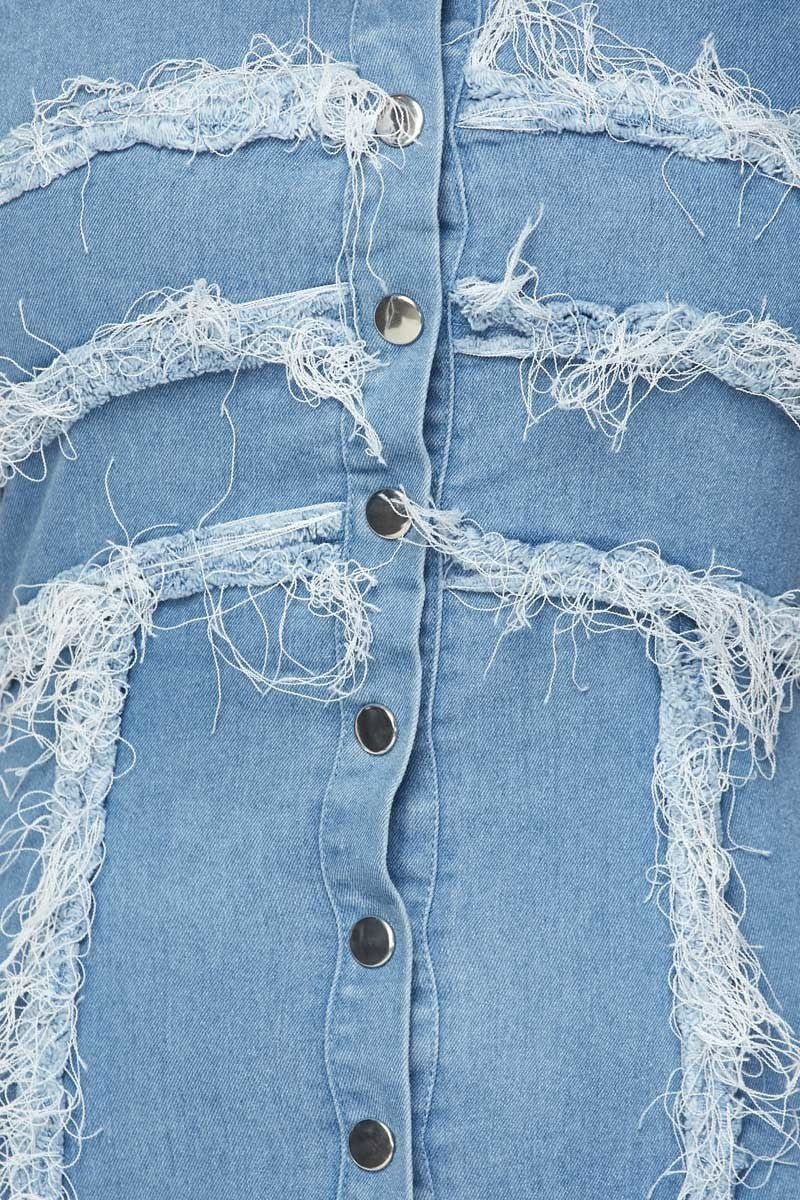 Ladies Silhouette Spaghetti Strap Denim Dress - steven wick