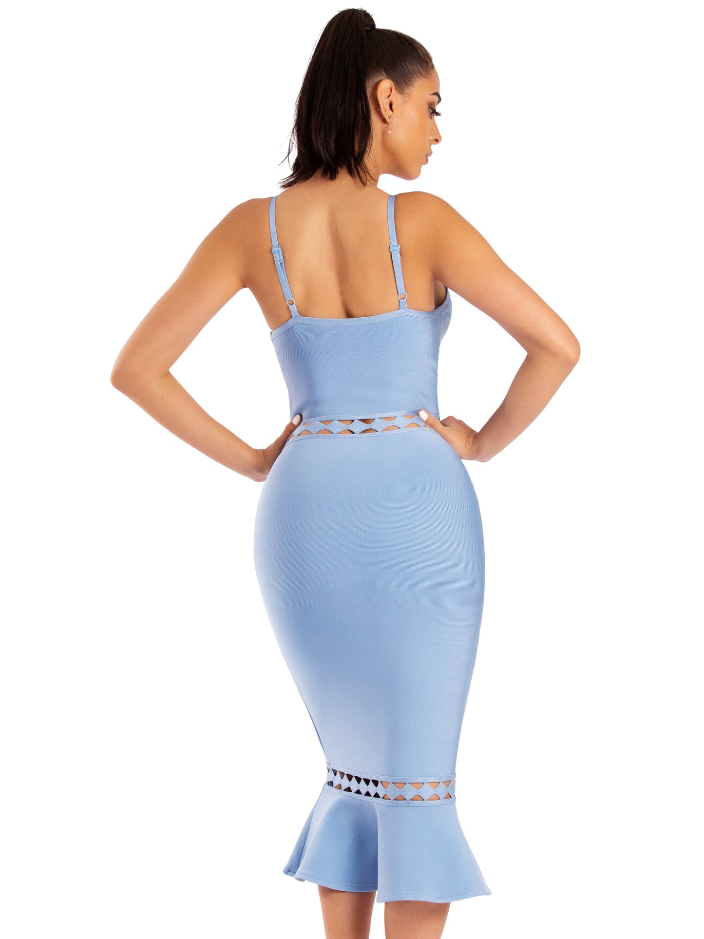 Clarissa Light Blue Bandage Dress - steven wick