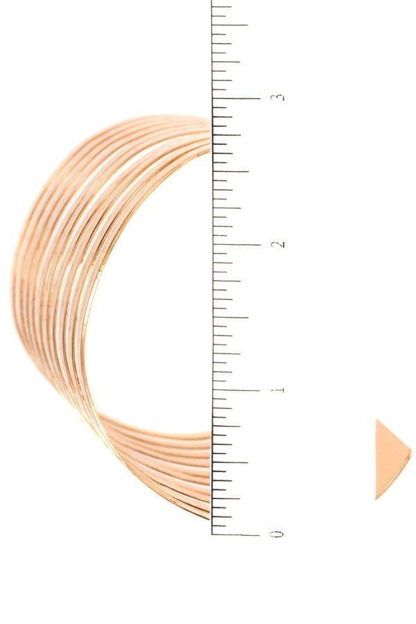 Women's Gold Dotted Etched Waved Cage Cuff Bracelet - steven wick