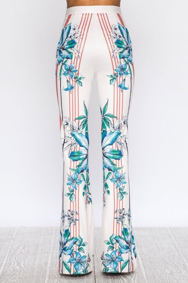 Blake Multi-Colored Floral Flare Print Pants - steven wick
