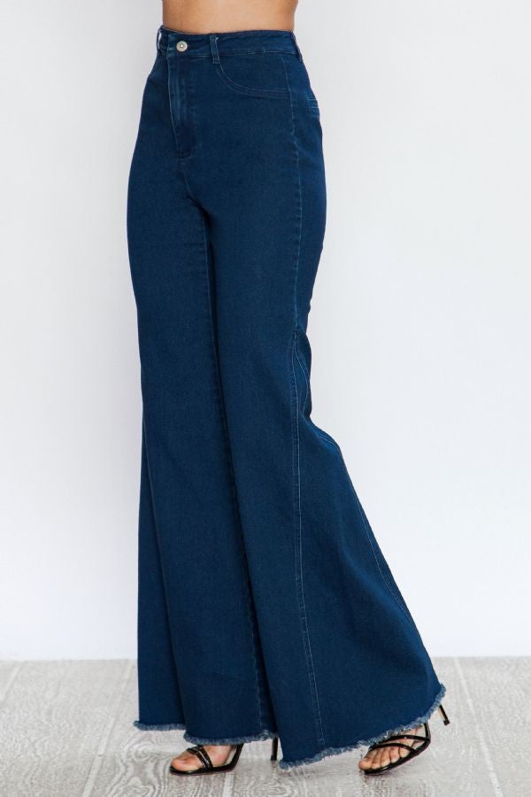 Women's High Waisted Flare Denim Pants - steven wick